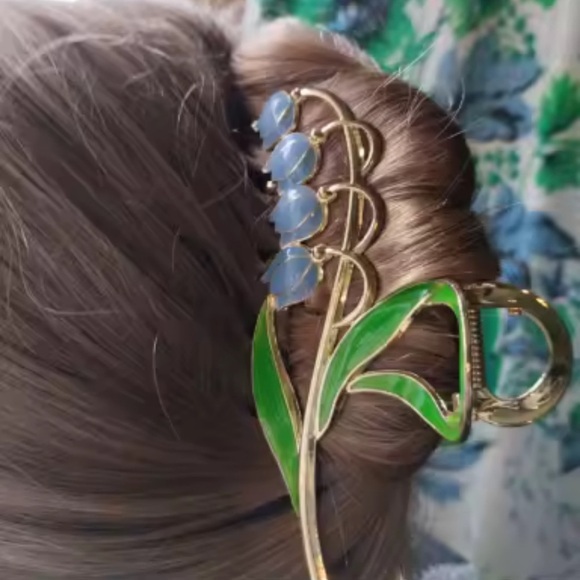 Vintage Garden Blue Lily of the Valley Elegance Hair Clip main image 10